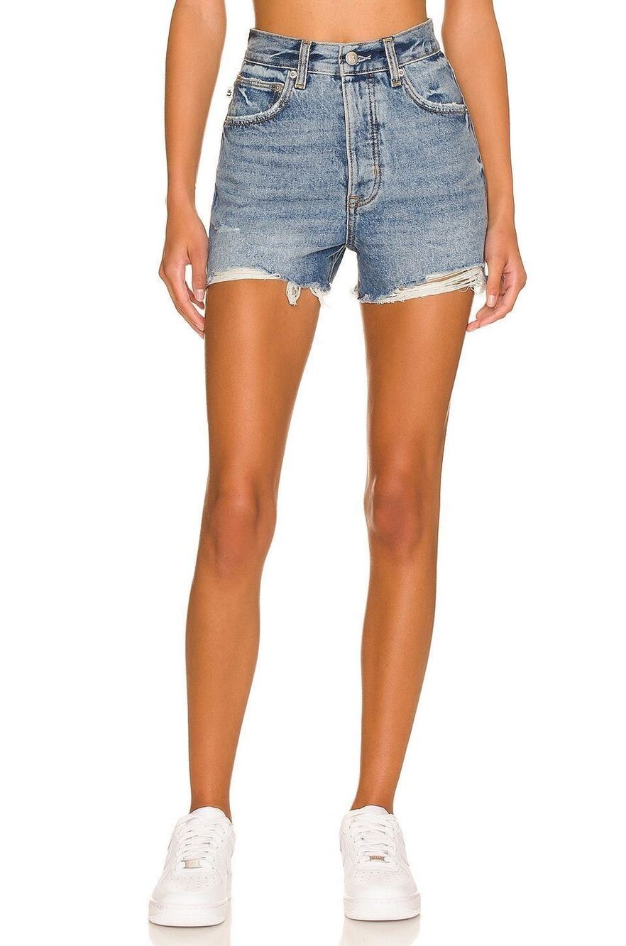 Lovers + Friends Austin Super High Rise Cut Off Denim Shorts 28 Panorama